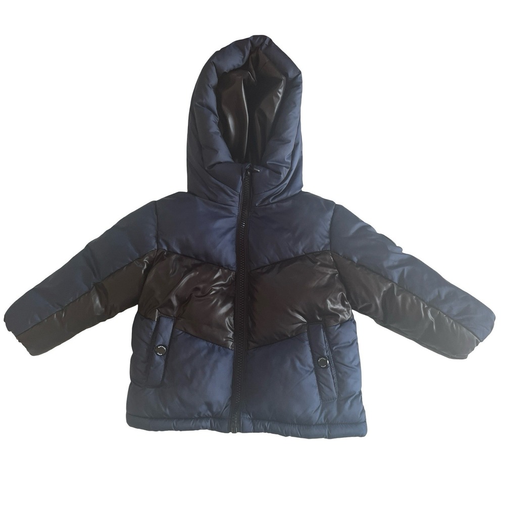 Michael Kors Baby Size 18 Months Puffer Jacket Boy's Navy Black Colorblock‎ Coat